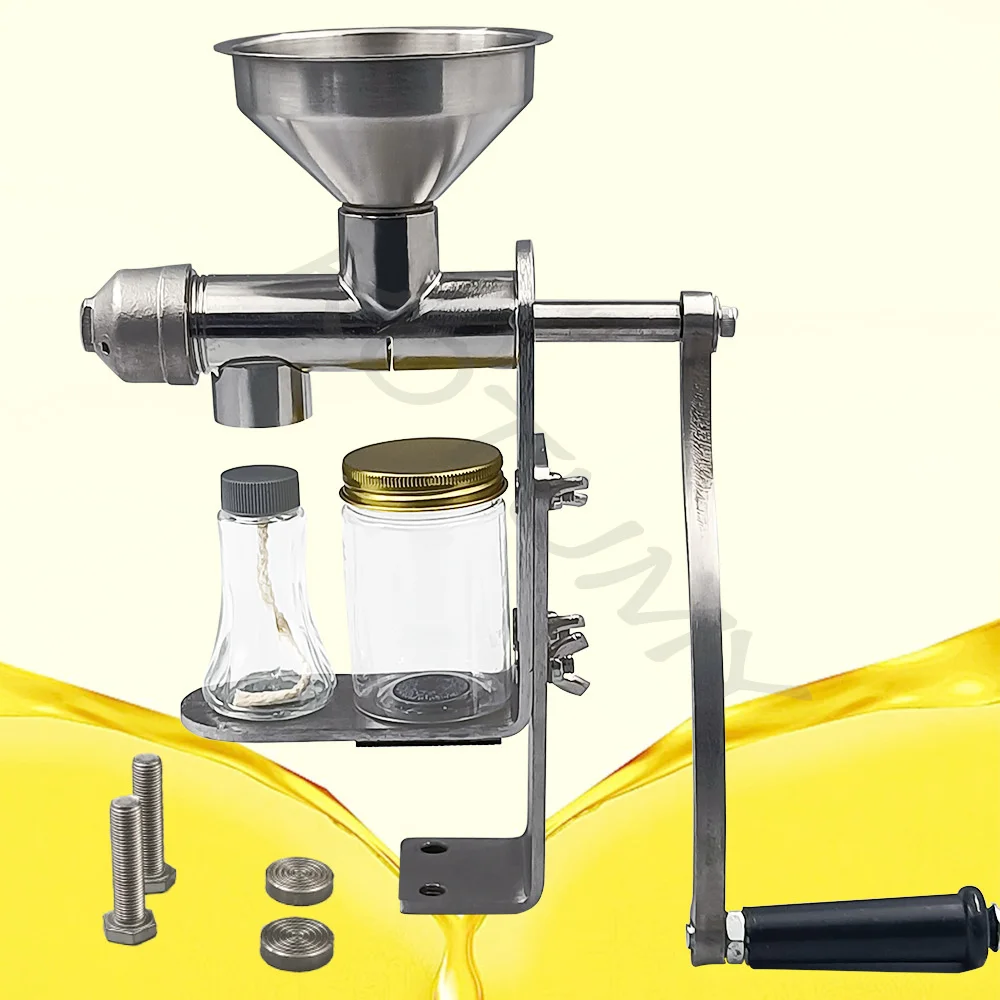 Manual Oil Press Machine Household Oil Extractor Peanut Nuts Seeds Oil Press Machine Stainless Steel Hand Squeezer