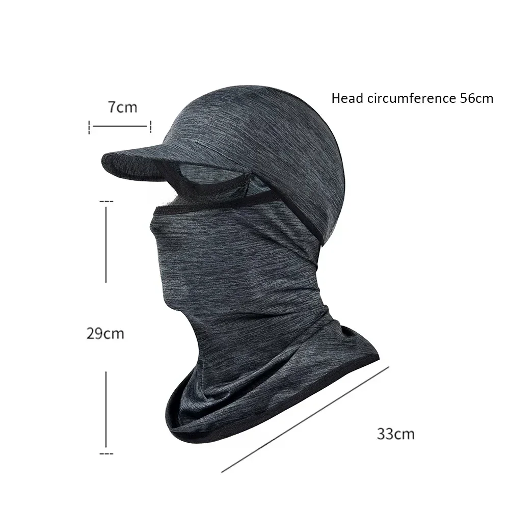 1Pcs Summer Ice Silk Sunscreen Caps UPF50+ Anti-UV Breathable Hiking Cycling Bandana Scarf Sports MTB Road Full Face Mask Cap