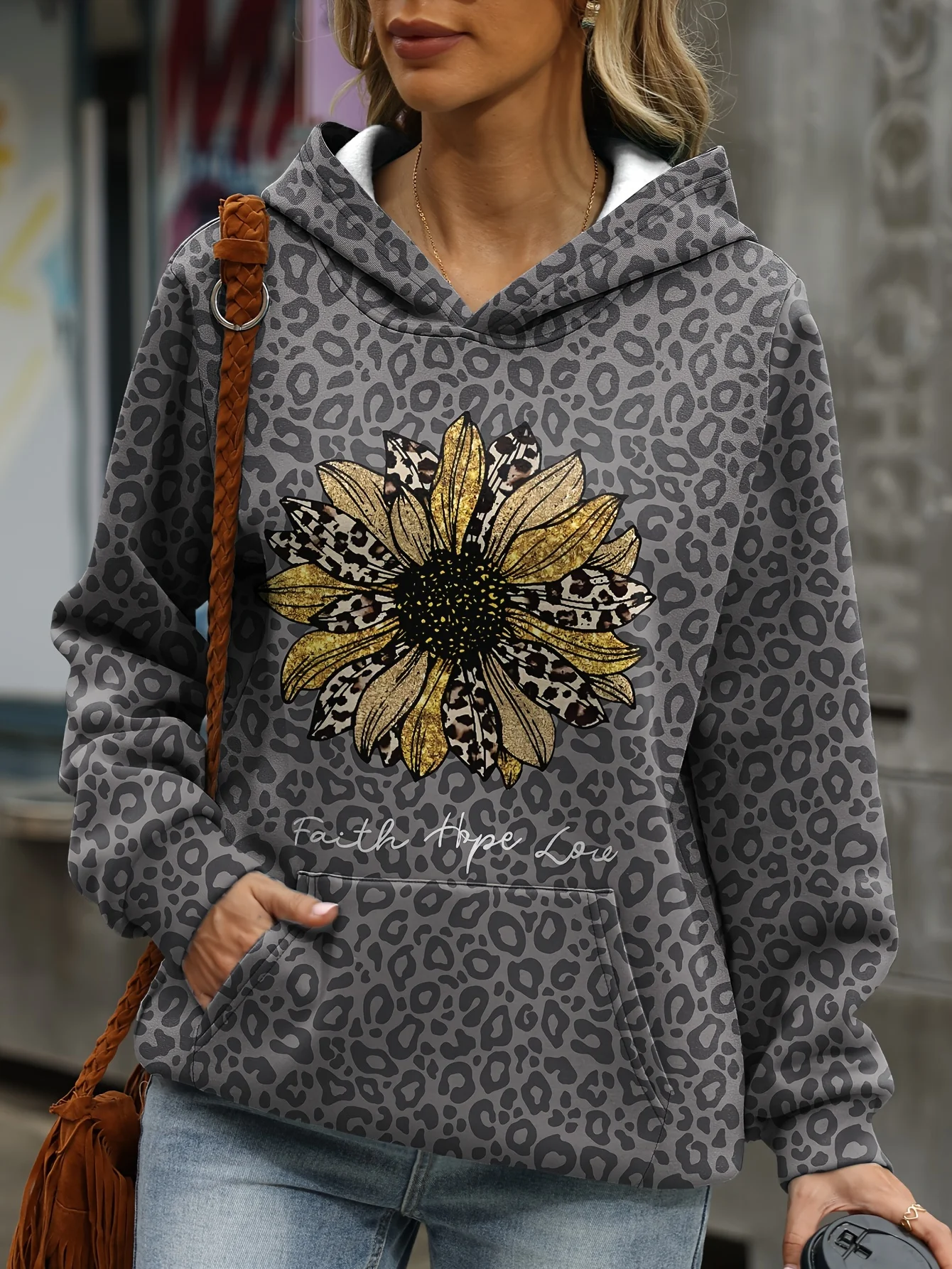 Fashion Autumn Leopard Flower 3D Print Hoodies Men Women Casual Sweatshirts Oversized Hoodie Pullovers Tracksuit Clothing