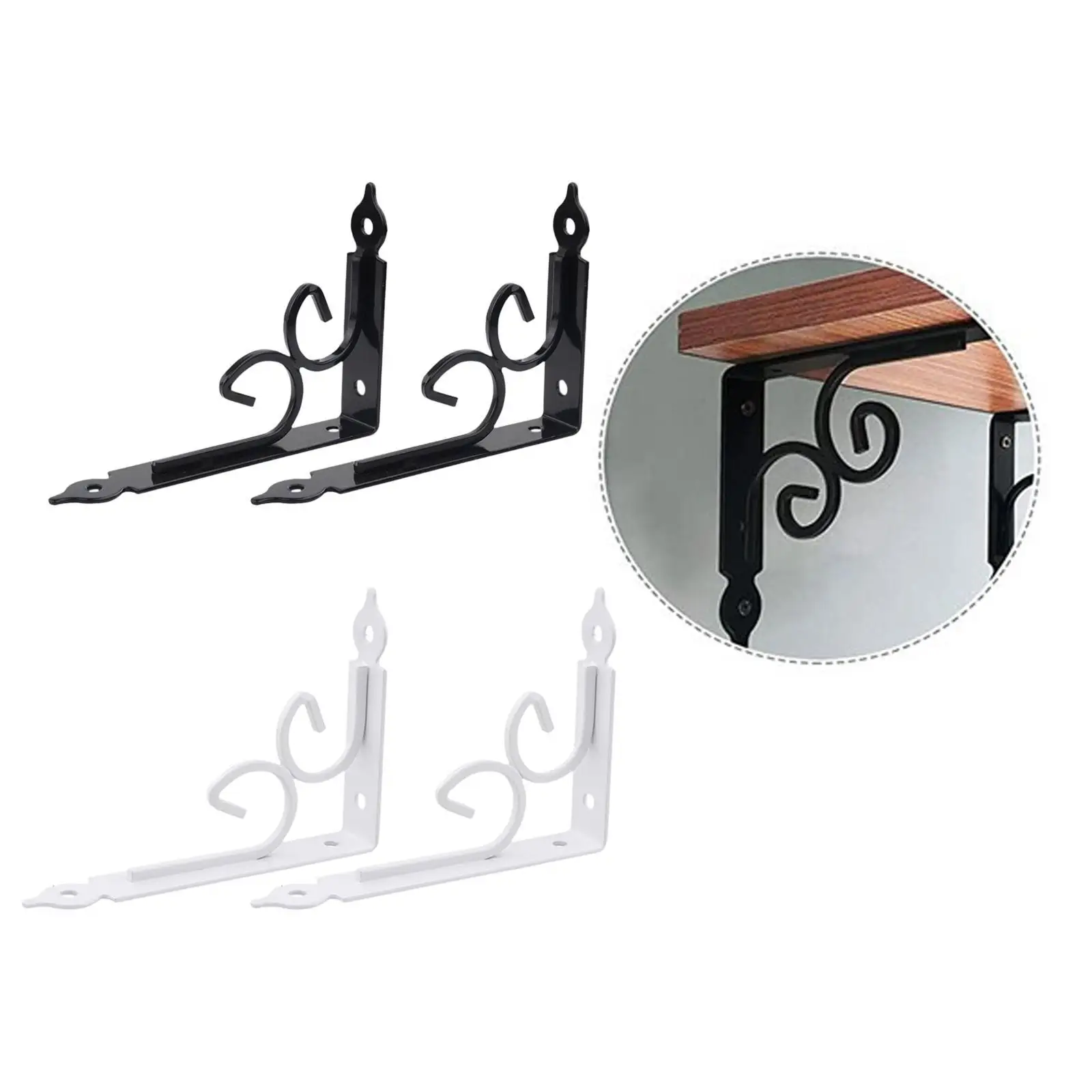 2 Pieces Floating Wall Shelf Brackets Thickened Sturdy Heavy Duty Decorative Triangular 7.87