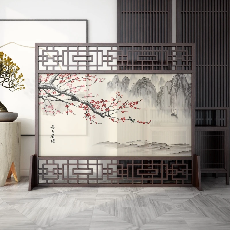 Customized new Chinese style screen partition, living room, bedroom, shelter, home entrance, porch, modern and simple