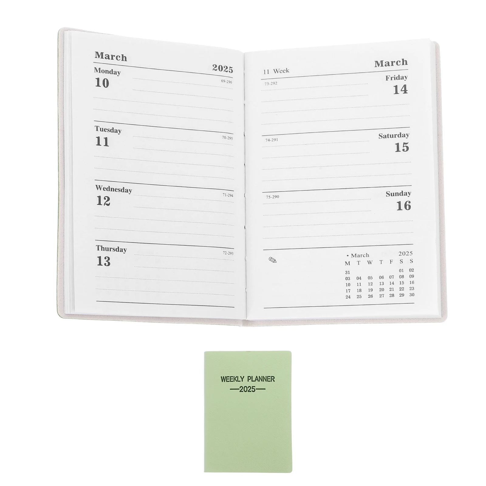 

2025 Weekly Planner School Daily and Monthly Small Hardcover Note Book Ideal Portable