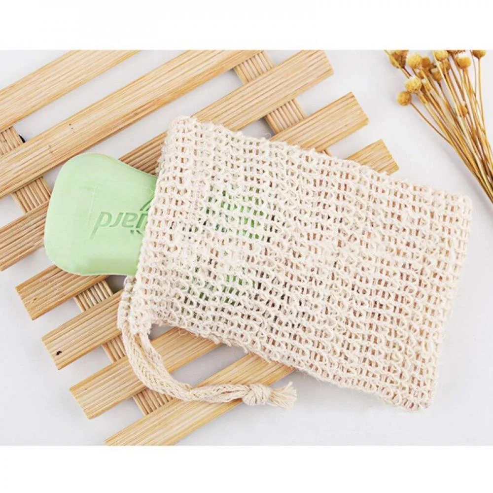 10Pcs New Ramie And Jute Bubble Net Handmade Soap Bag Household Bathroom Hangable Bundle Mouth Soap Bag Home Bathroom Supplies