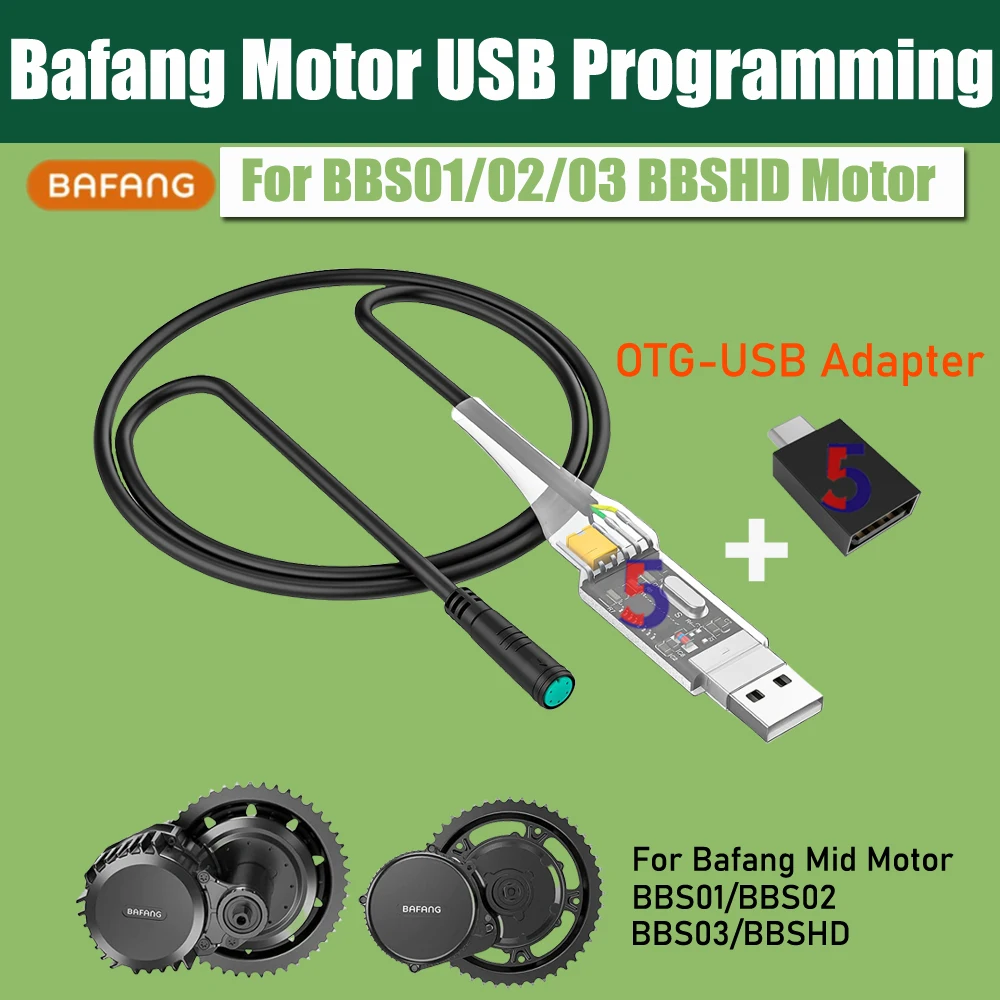 Ebike Bafang USB Programming Cable For 8fun BBS01 BBS02 BBS03 BBSHD Mid Drive/Center Electric Bike Motor Programmed Cable