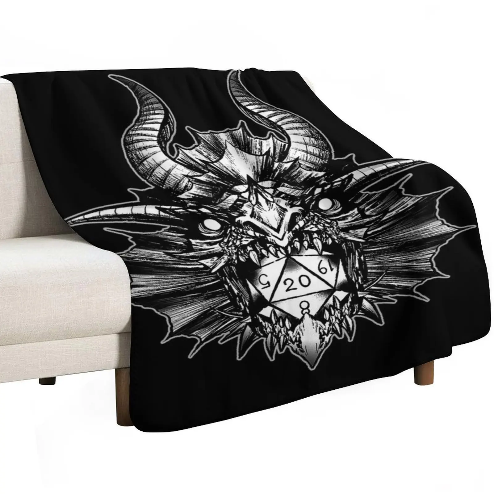 D20 Dragon Throw Blanket Soft Big sofa bed Cute Nap Decorative Throw Camping Blankets
