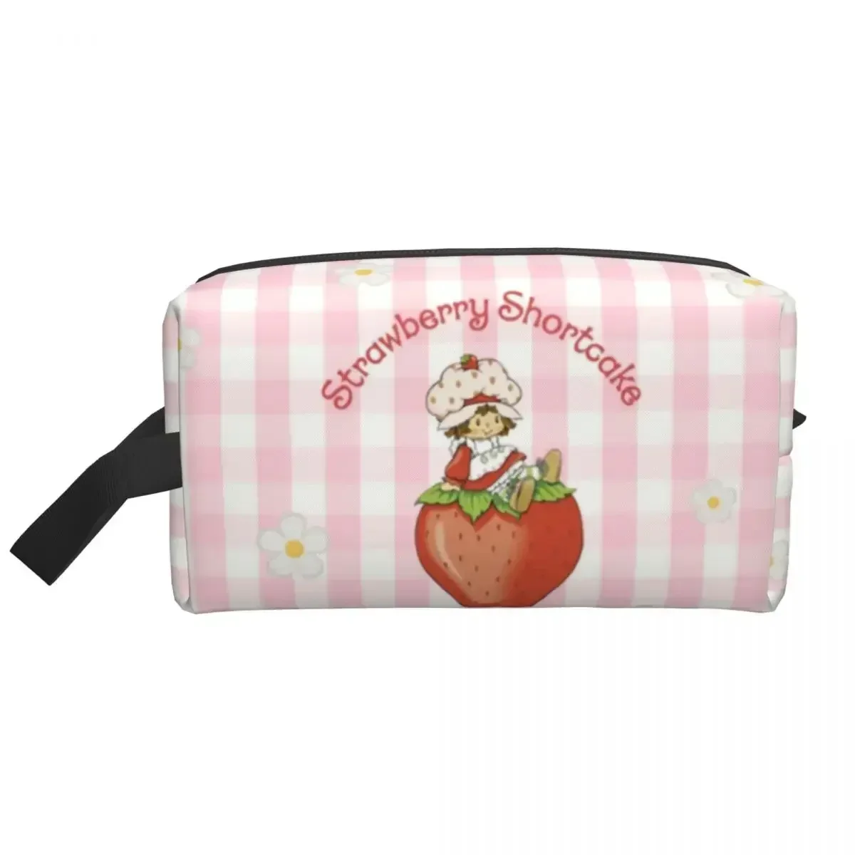 Strawberry Shortcake Plaid Travel Cosmetic Bag Women Fruit Pattern Makeup Toiletry Organizer Ladies Beauty Storage Dopp Kit