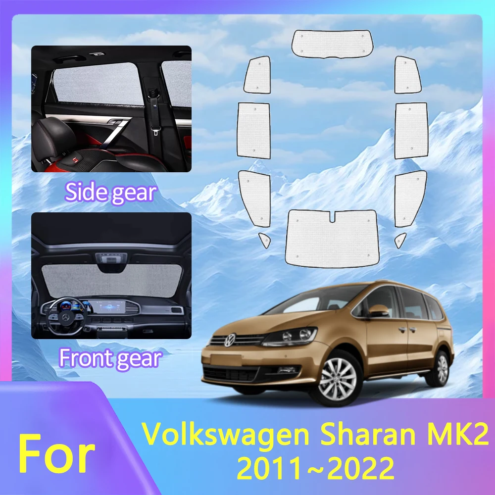 For Volkswagen VW Sharan SEAT Alhambra 7N MK2 2010~2022 2016 2020 Car Sunshades Window Anti-UV Sun Protection Stickers Sunshadin