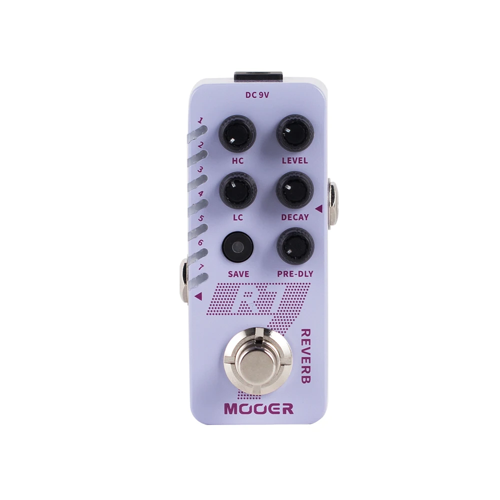 MOOER R7 Digital Reverb Guitar Effect Pedal Built-in Room Hall Cave Plate Spring Classic Tone Effect Guitar Parts & Accessories