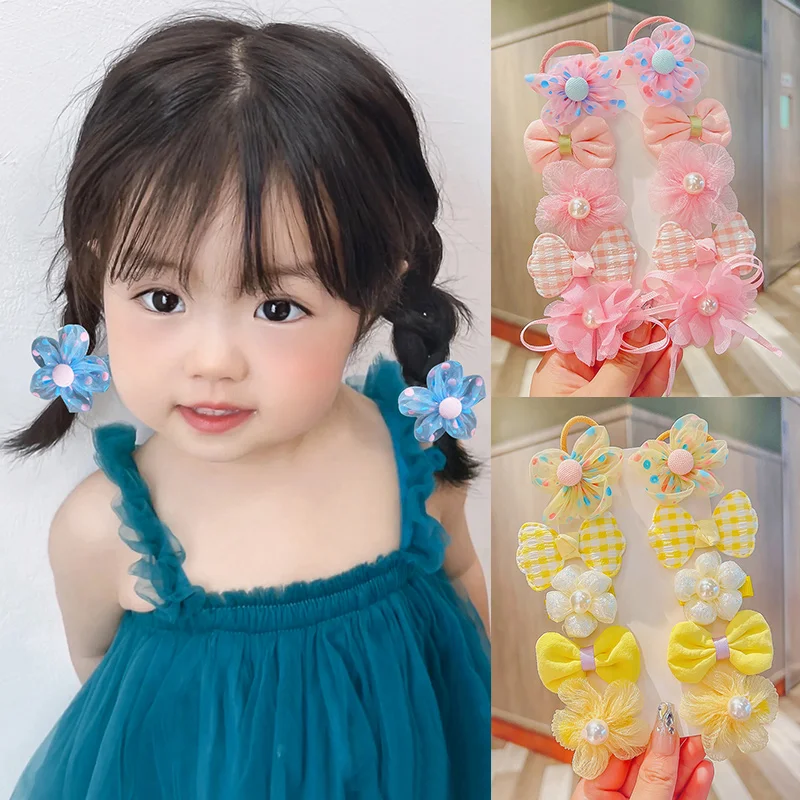 10 Pcs/Set Children Cute Colors Flower Bow Ornament Hair Clips Baby Girls Lovely Sweet Barrettes Hairpins Kids Hair Accessories