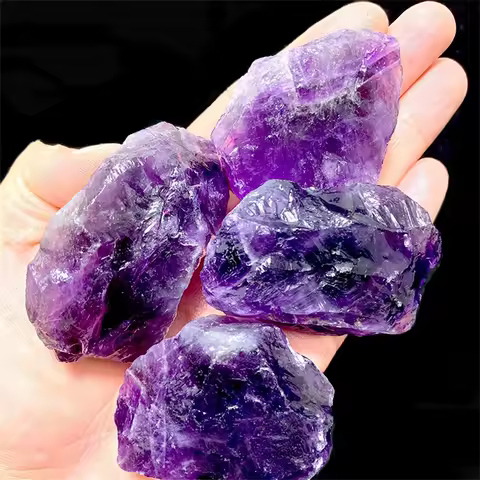 Natural Stones Amethyst Raw Purple Rough Quartz Crystal Reiki Healing Energy Gemstone Mineral Specimen Home Decoration
