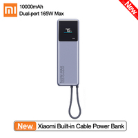 10000mAh Xiaomi Built-in Cable Power Bank 165W Max Flight-approved USB-C Charging Color Display for iPhone 15 Xiaomi 14 Macbook
