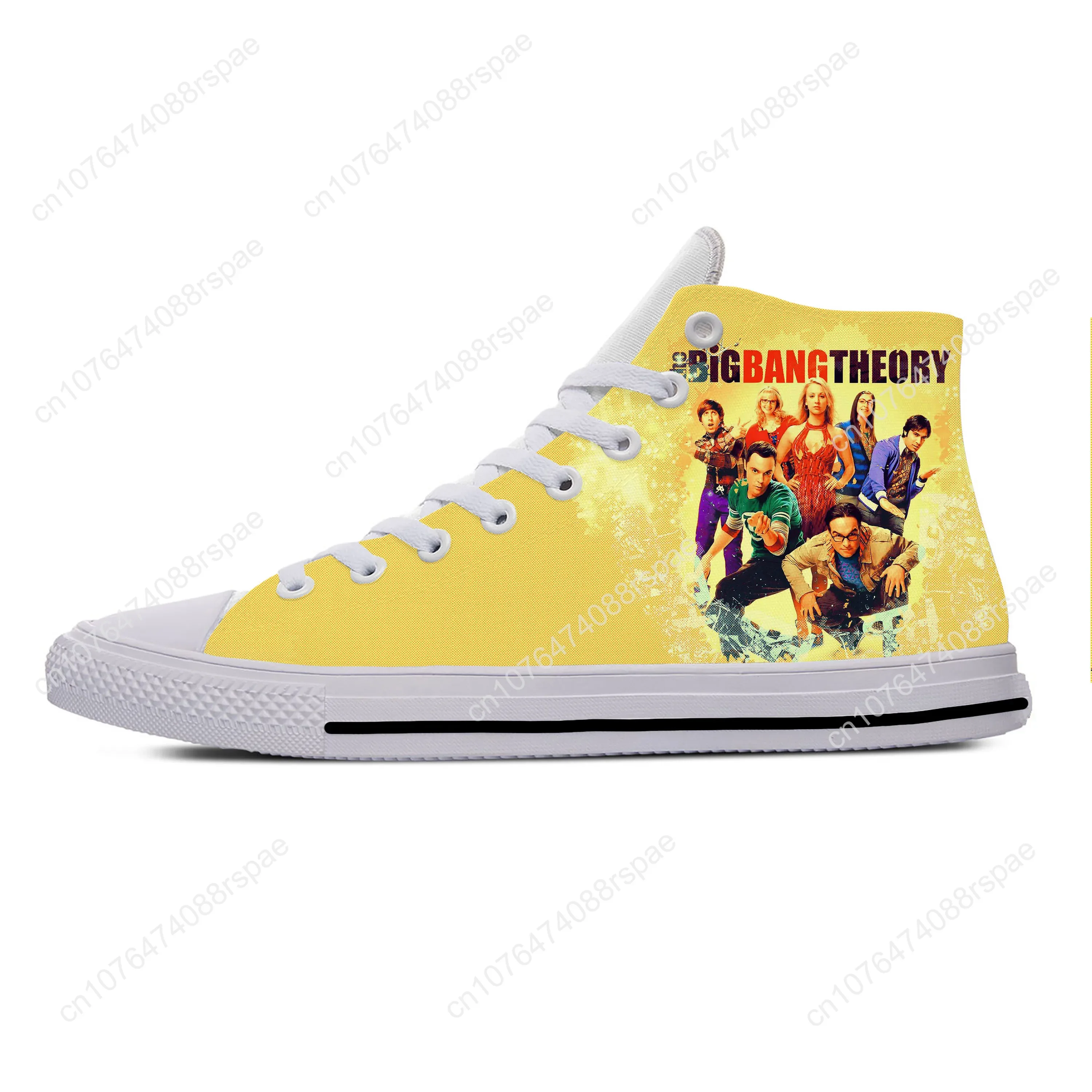 The Big Bang Theory Bazinga Sheldon Fashion Funny Casual Cloth Shoes High Top Lightweight Breathable 3D Print Men Women Sneakers