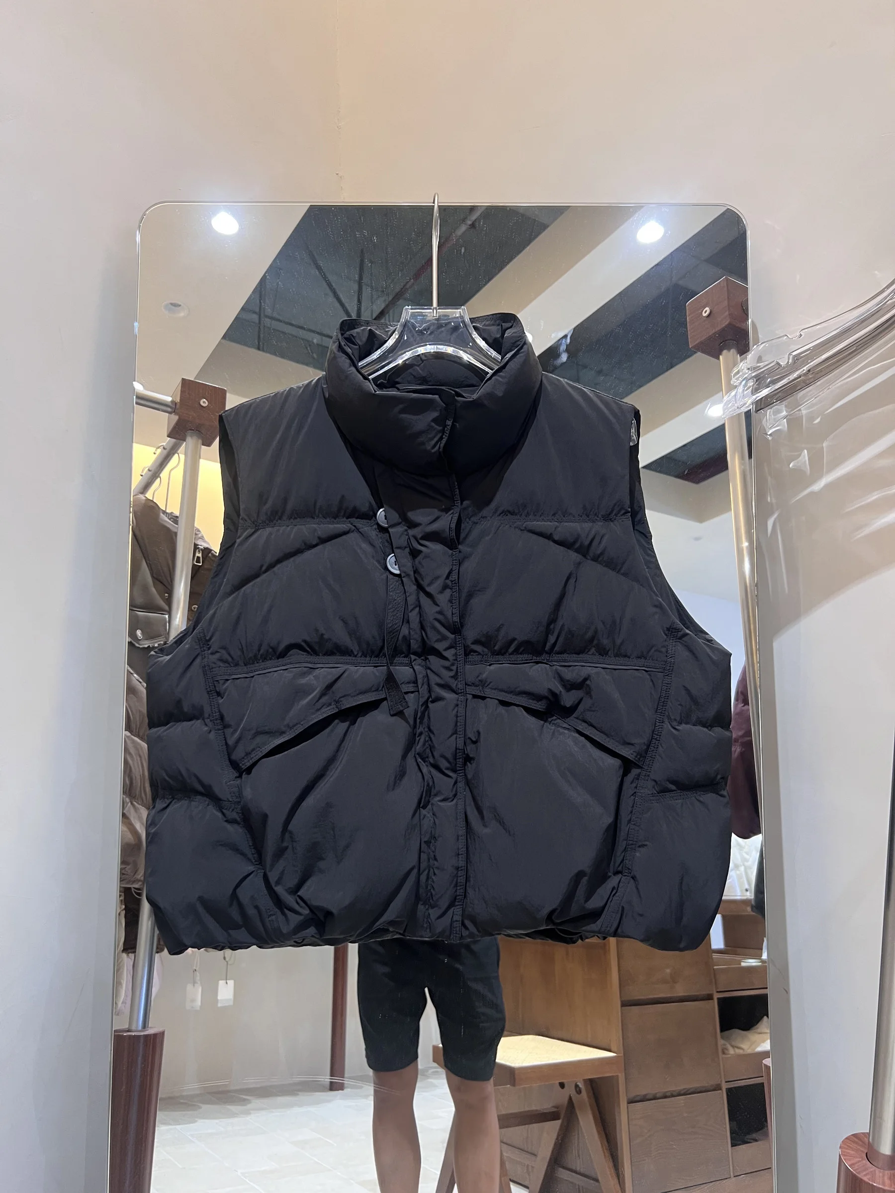 Colete feminino 2025 novo coreano sle gola ort leve casual branco du para baixo jaet oulder na moda