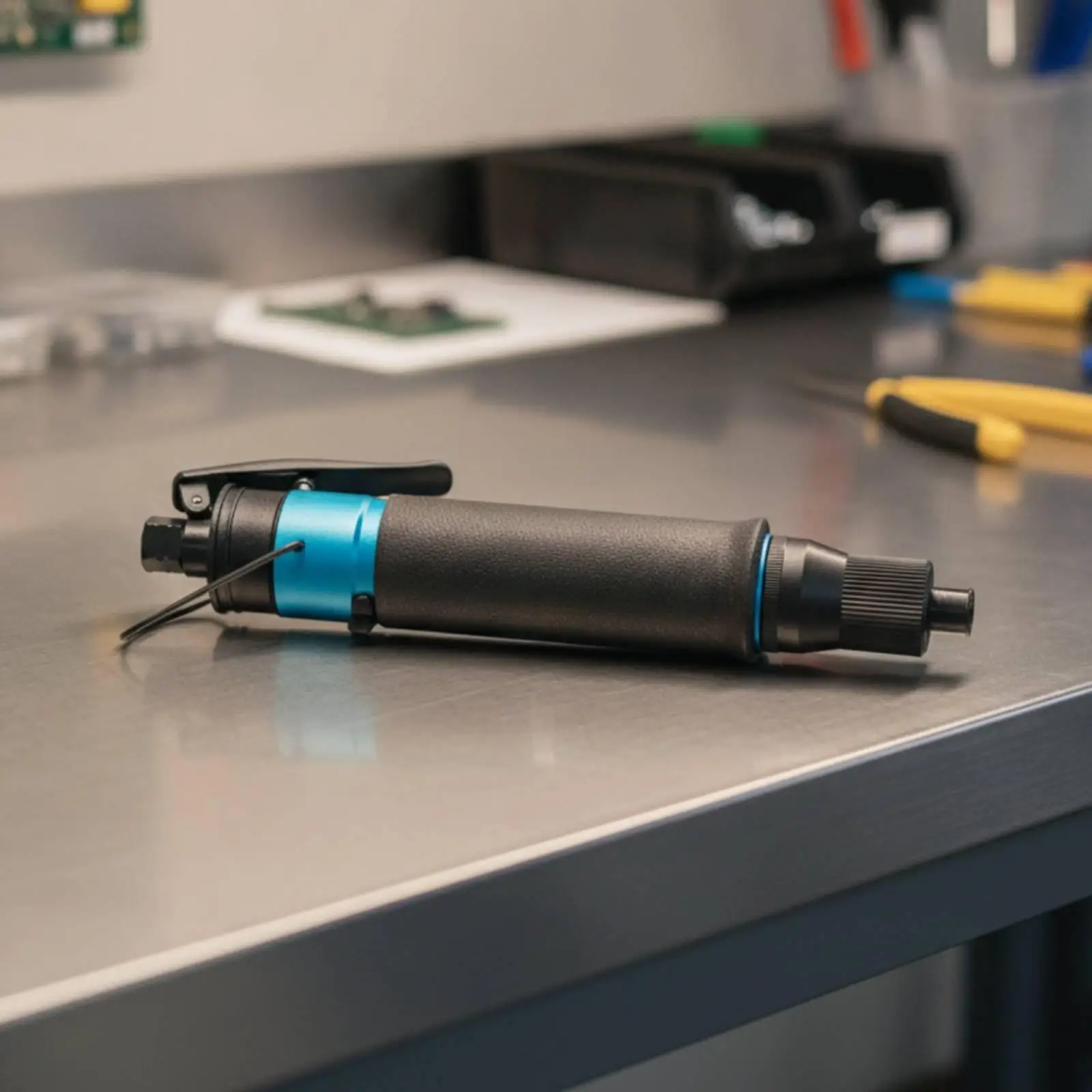 Pneumatic Screwdriver with Bits Adjustable Fastening Power Inline Air