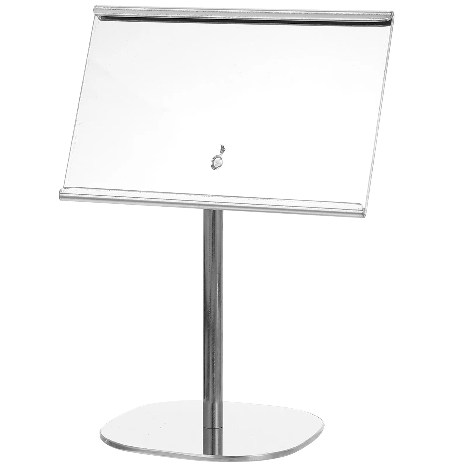 

Stainless Steel Table Cards Holder Ellipse Base Double Rod High Stand for Restaurant Cafe Hotel Menu Place Number Seats