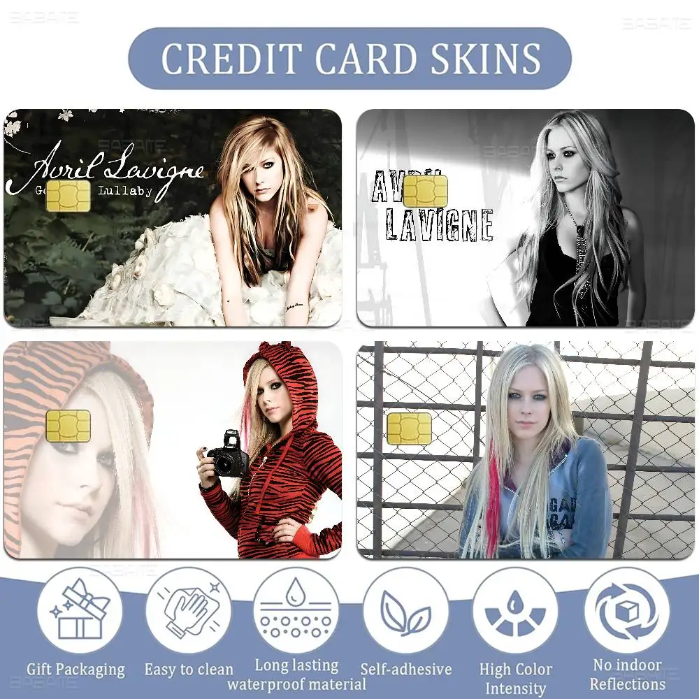 Singer A-Avril R-Ramona Lavigne Fashion Matte Gold Silver Black Matte Film Skin Sticker Tape for Bank Credit Debit Card
