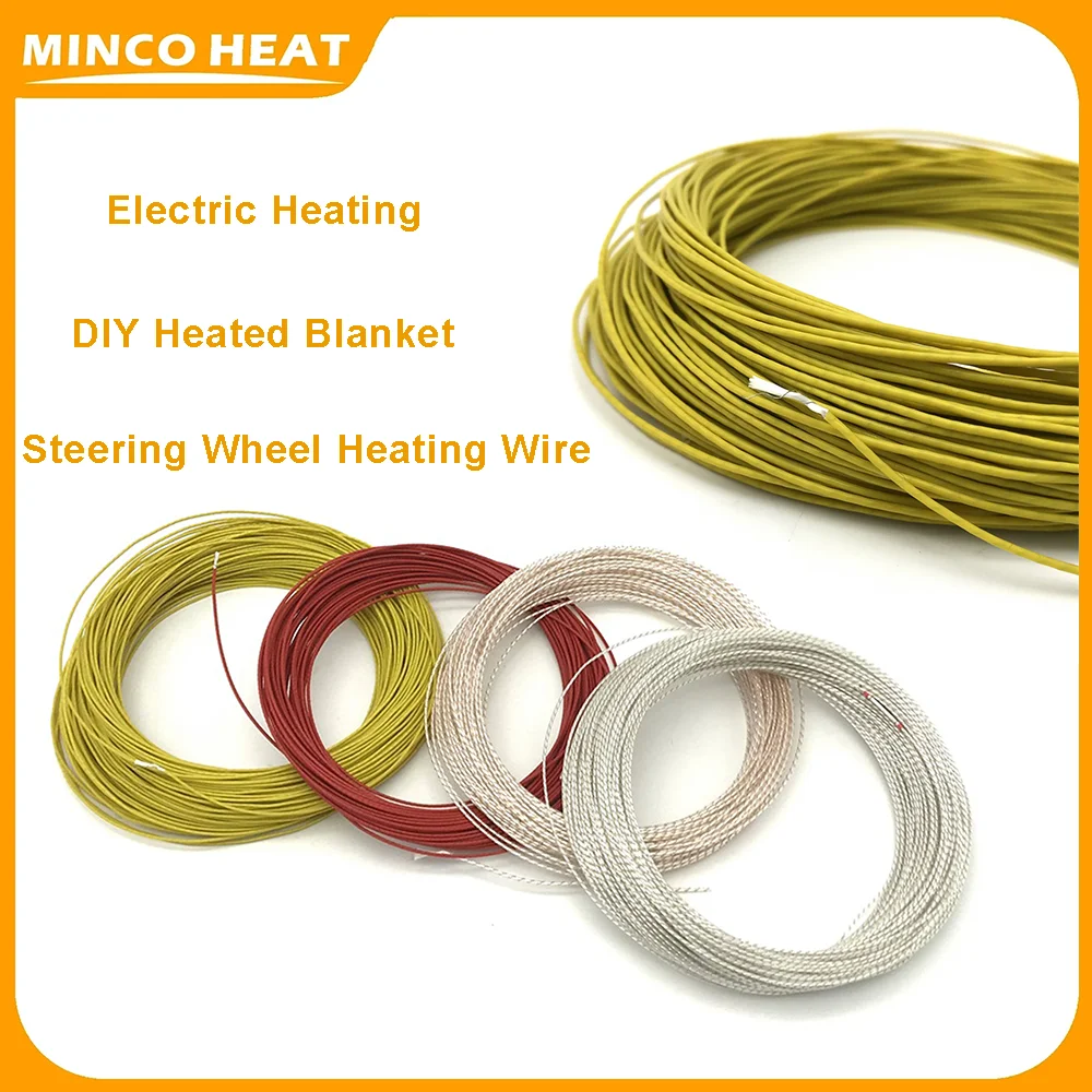 Minco Heat 1~100m 5V 12V 24V 36V 48V Heating Cable Electric Heating DIY Heated Blanket Steering Wheel Heating Wire