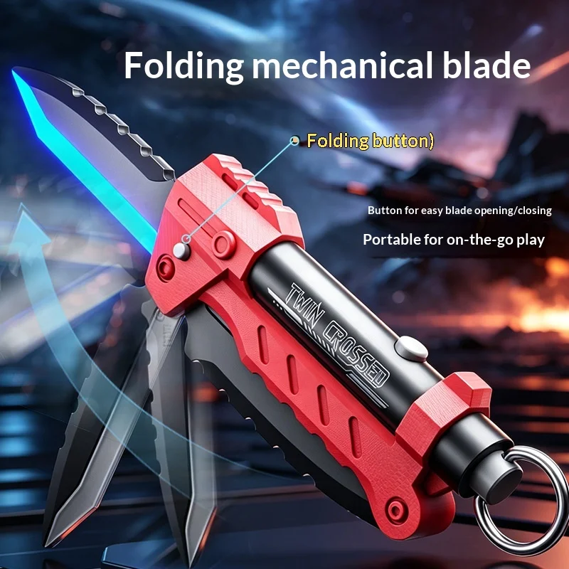 Children's Luminous Folding Knife Light Sword Toy Dual Form Launchable Dual Play Laser Sword Boy