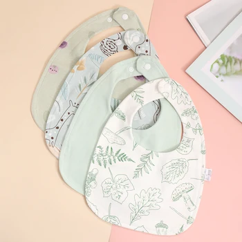 4pcs Cotton Soft Baby Adjustable Bibs Infant Bib Newborn Burp Cloths Bandana Scarf for…
