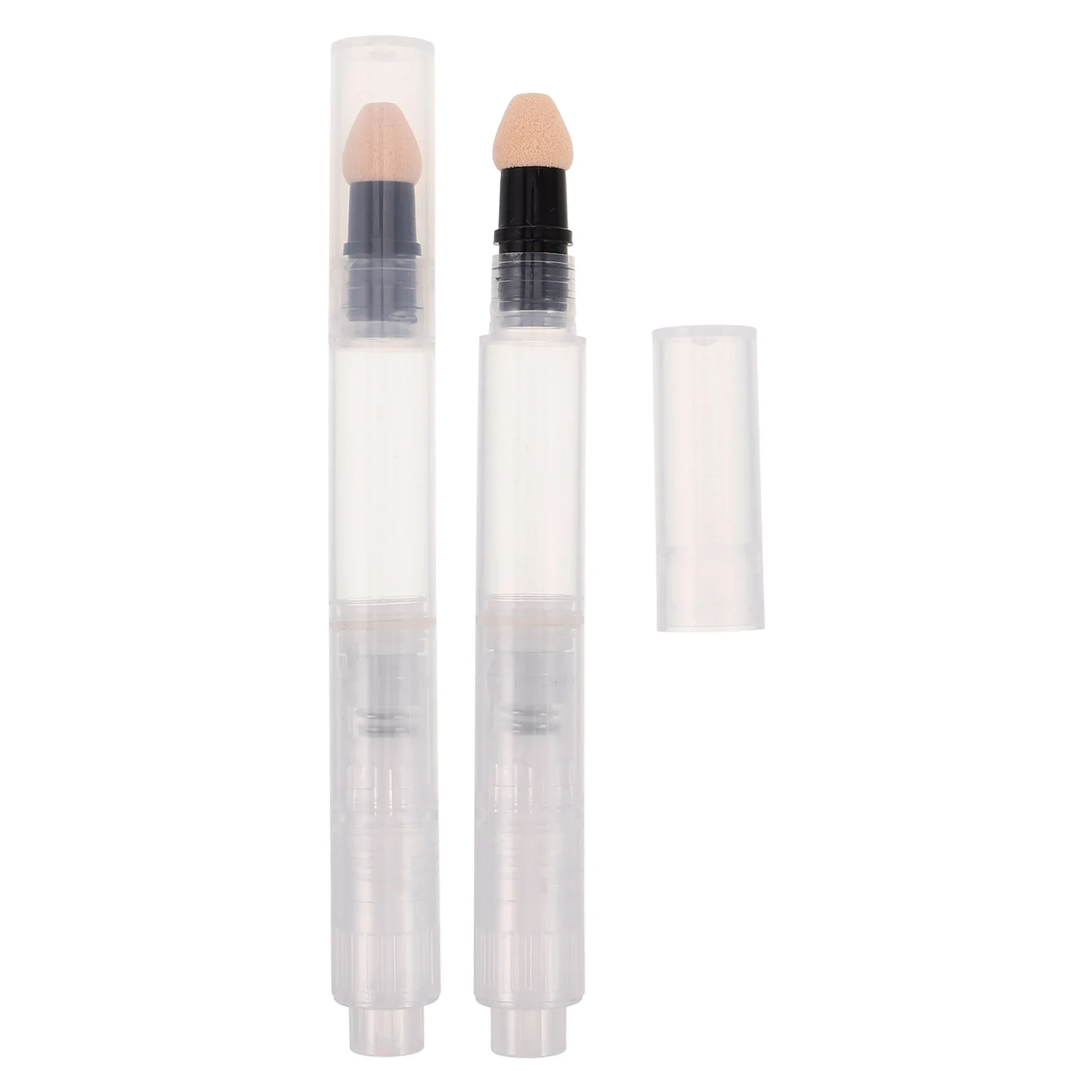 

2 Pcs Makeup Packaging Material Press Pen Blush for Cheeks Multi-use Brush Applicator Transparent Sponge Lip Gloss