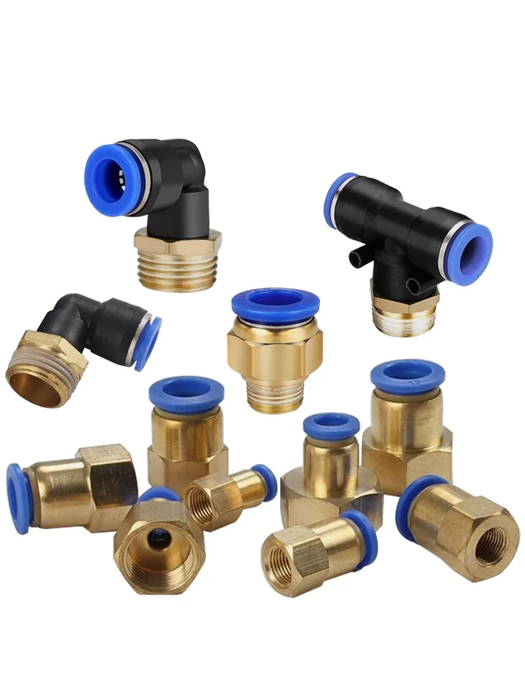 Raccord d'air pneumatique, filetage PL/PB/PC/PCF/SL 1/8 "1/4 3/8 1/2, raccords de tuyaux droits, connecteurs rapides, 5 pièces, 4mm 6mm 8mm