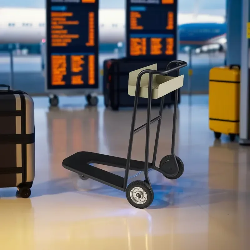 Modern Design Rose Gold Hotel Luggage Cart Stainless Steel Durable Trolley for Airport and Hotel Use with High Quality
