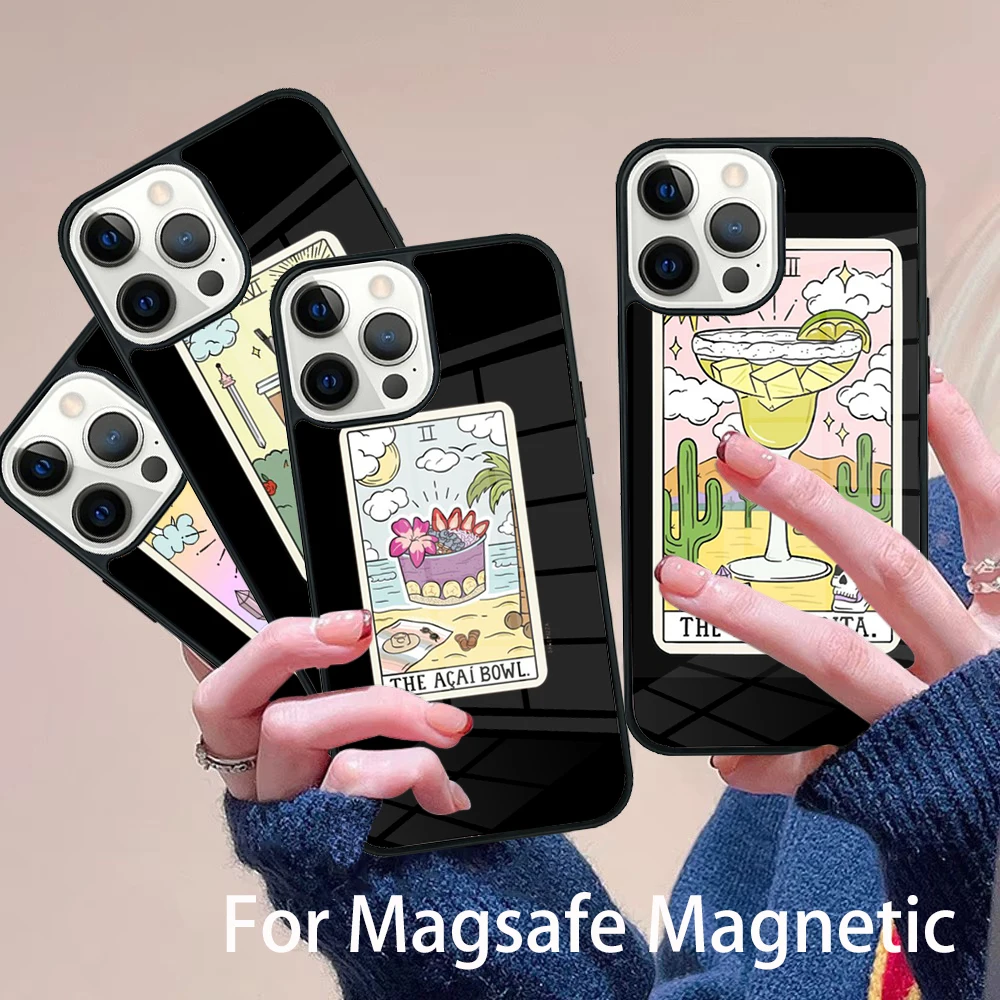 

Aesthetic Art pizza coffee Custom Phone Case Magesafe Magnetic Wireless Cover For IPhone 16 11 12 13 14 15 Pro Max Plus Mini