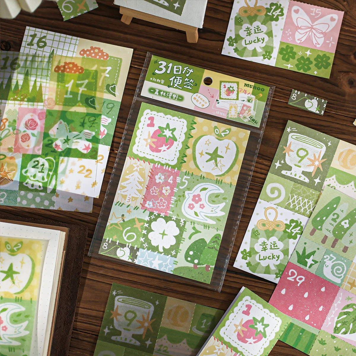 32sheets Creative 31 day note Ins style tearable message notebook DIY handmade basic decoration material paper