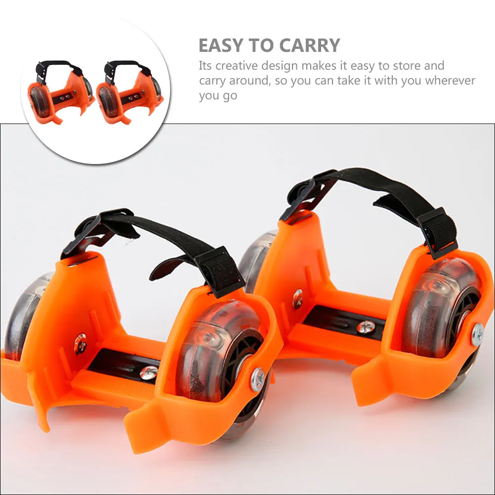 

Roller Skate Shoes for Kids Skates Attachment Rolling with Wheels Orange Boys Child