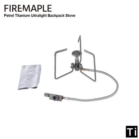 Fire-Maple Petrel Ultralight Titanium Split Stove Portable Camping Gas Burner with Windscreen Compact Outdoor Hiking Cooking