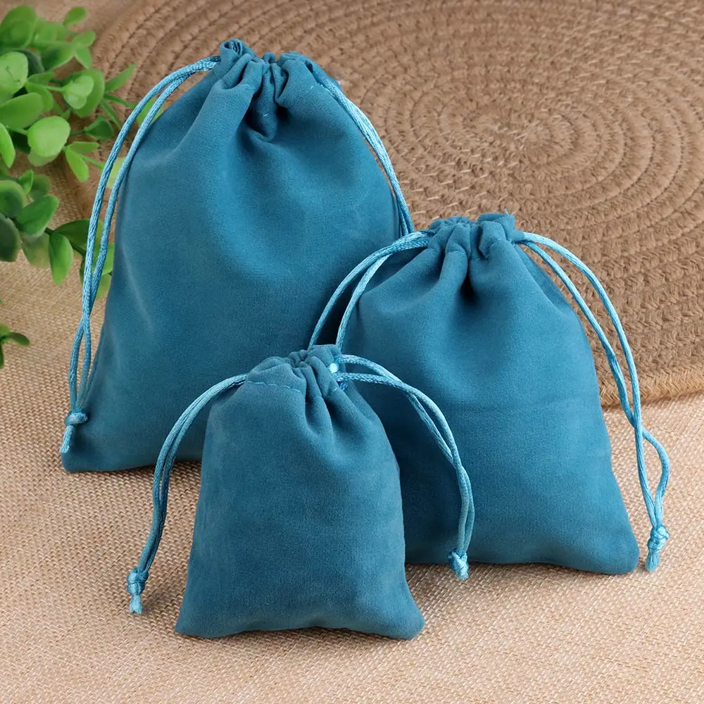 10pcs/lot 5x7 7x9 10x12 12x15cm Velvet Jewelry Bags Wedding Packaging Party High Quality Drawstring Packing Gift Bags & Pouches