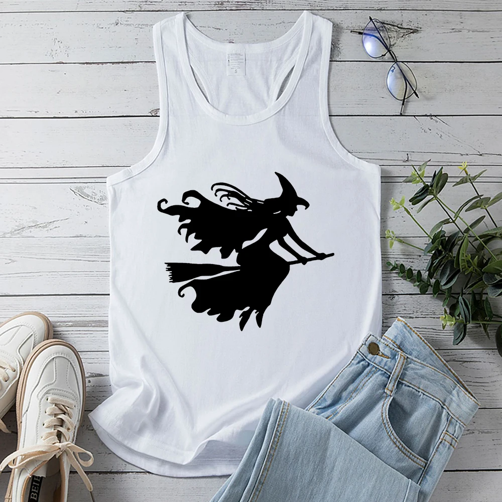 

Seeyoushy Witch Print Fun Printed Top Summer Women's Camisole Y2K Aesthetic Streetwear Casual Vacation Women's T-shirt Tank Top