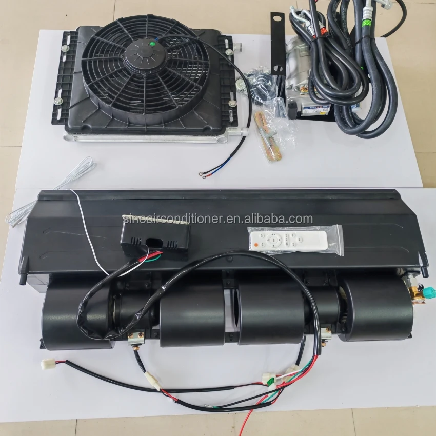 24 فولت 12 فولت محرك السيارات المنزل التيار المتناوب تعديل نظام مكيف الهواء وقوف السيارات للتخييم RV 12 فولت نظام تكييف الهواء التلقائي #3