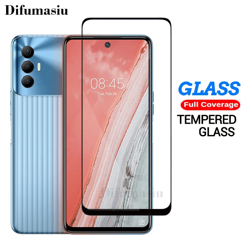 For Tecno Spark 8 Pro Tempered Glass Screen Protectors Soft Camera Lens Protector Full Cover Screen Glass 3in1  Back Film