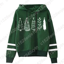 Popular Christmas Tree Print Hooded Hoodies Women Plus Size Sweatshirt Fashion Hooded Pullover Autumn And Winter Sweatshirt Tops