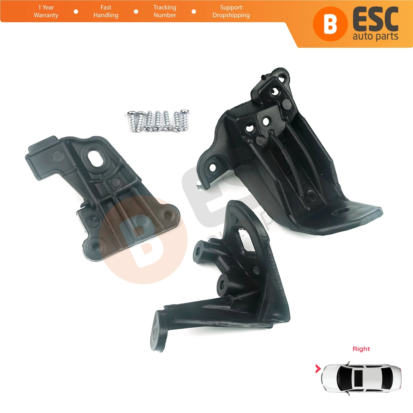 EHL533 Car Headlight Headlamp Housing Repair Mount Holder Bracket Tab Clips Right Side for Fiat Tipo 356 Egea 2015-On 50927929