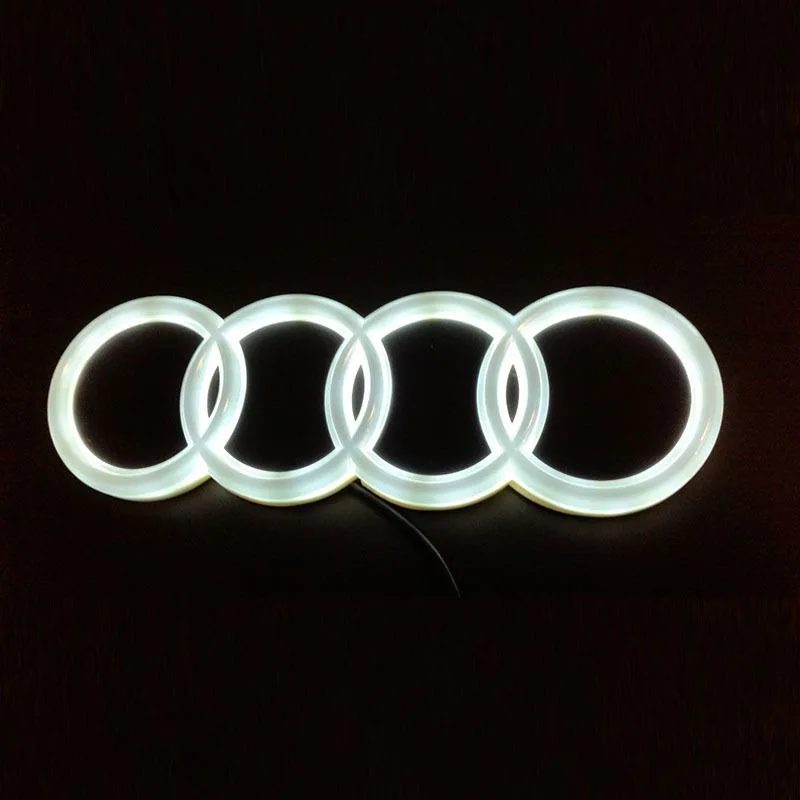 Grade dianteira do carro LED Logo Decoração Bagagem, 4d Lâmpada de Reajuste, Audi A3, A4, A5, A6, A7, A8, S3, S4, S5, S6, S7, Q3, Q5, q7, acessórios