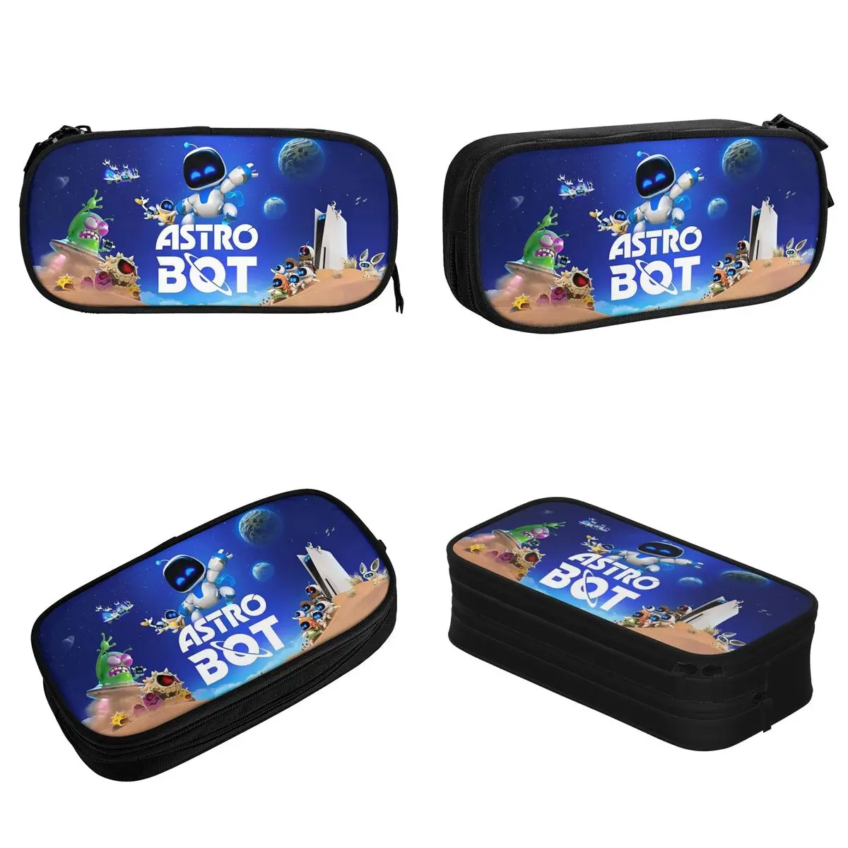 A-Astro-Bot Pencil Case Cartoon Robert Pen Bag Kids Big Capacity Students School Cosmetic Pencilcases