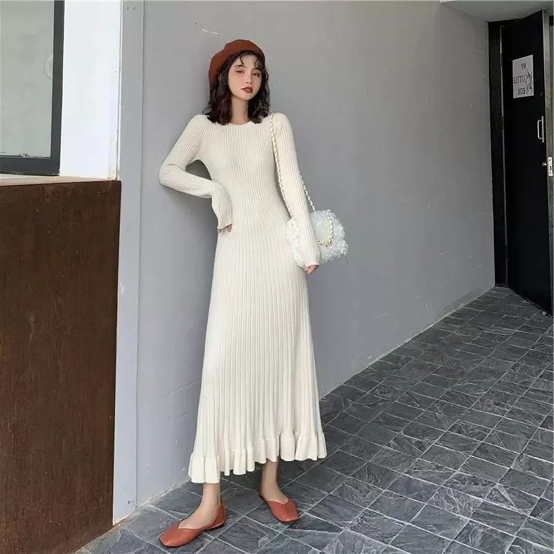 パーティー女性ニットドレスウエディング原宿トレンドエッセンシャルセールファッションレトロ高品質 Y2k フリルかぎ針編みドレス女性のための