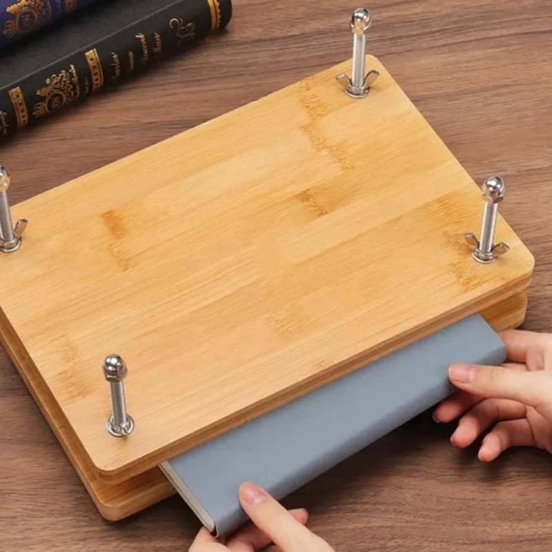 Binding Wooden Book Flat Paper Machine Book Binding Tool for Office Desktop DIY Book Binding Retail