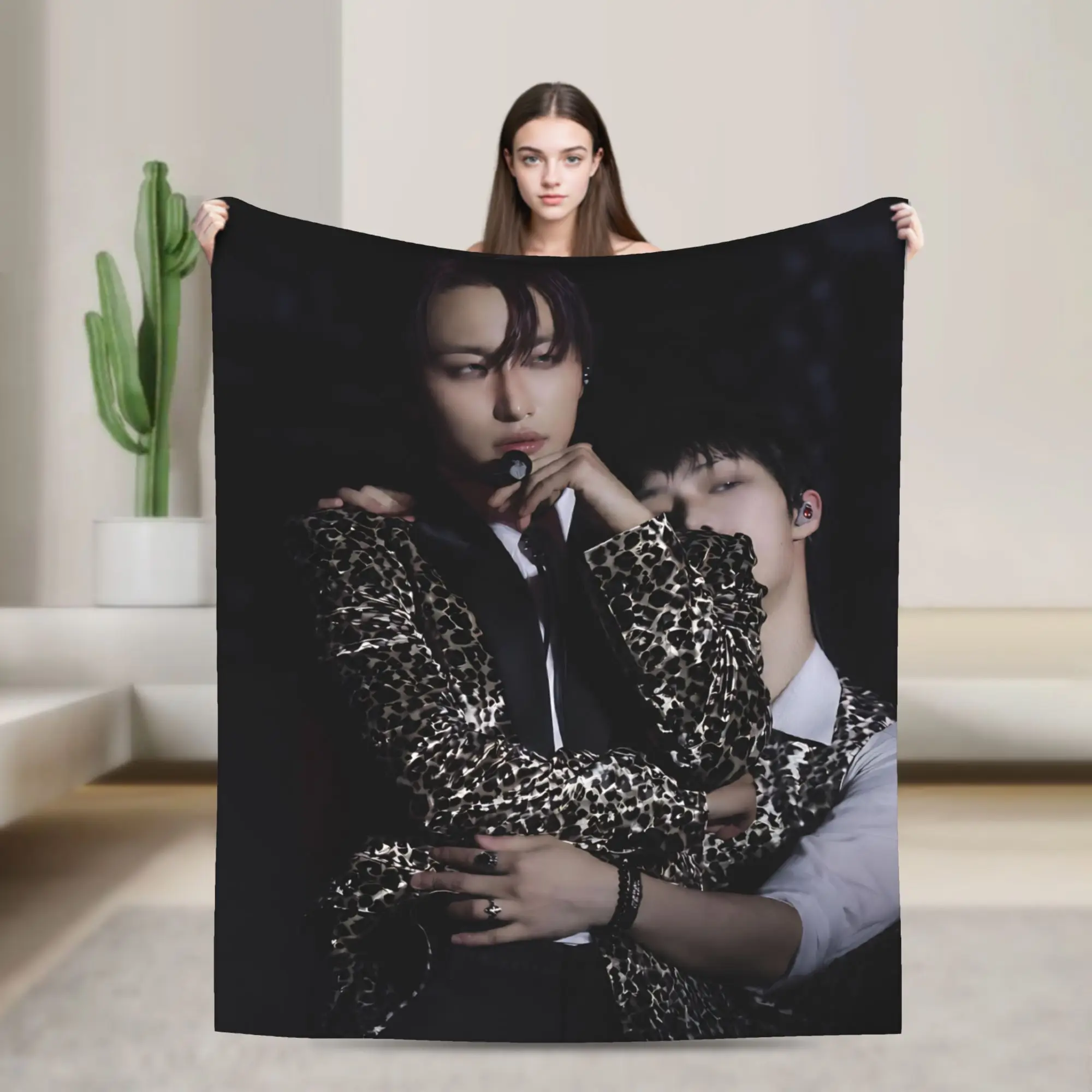 Ateezs Kpop Group Blankets Fleece Summer   Multifunction Super Soft Throw Blankets for Bedding Travel Rug Piece