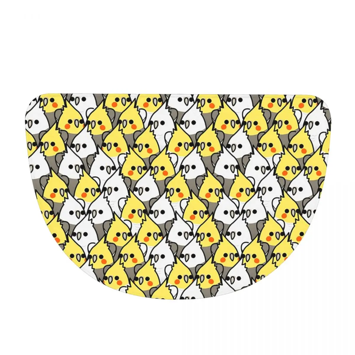 Pet Birds Cute Cockatiel Budgie Parrot Soft Flannel Half Round Doormat Non Slip Bathroom Mat Absorbent Floor Carpet Living Room