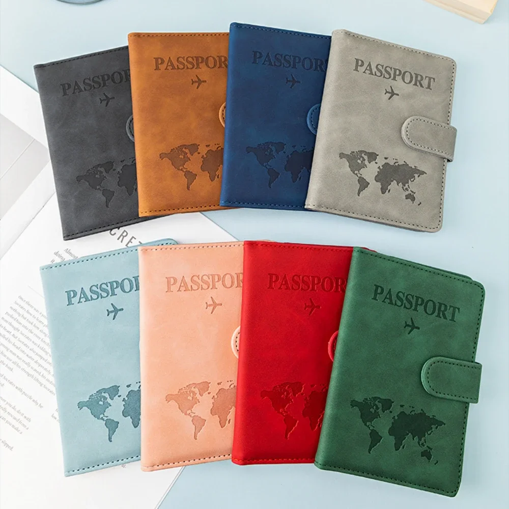 

Unisex RFID Travel Wallet Map Print Passport Holder Flight Ticket Clip ID Card Holder Passport Cover Passport Travel Organizer