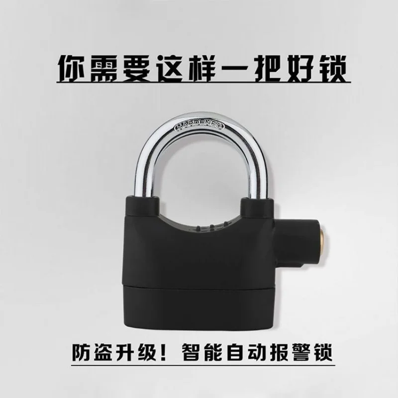 Shock Alarm Lock Door U-shaped Padlock Anti-theft Lock Battery Car Warehouse Dormitory Waterproof Anti-rust Lock