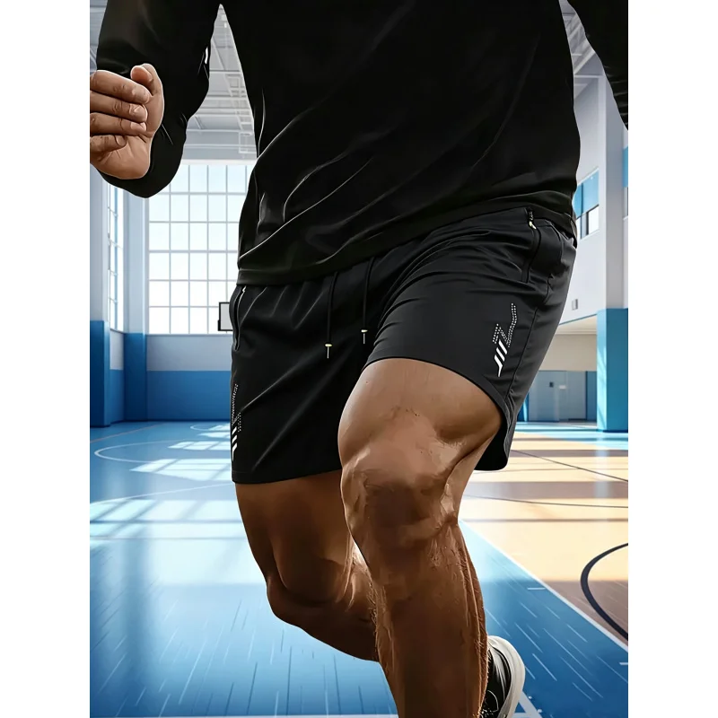 Summer Man Shorts Beach Men's 3-Pack Elastic Waist Drawstring Athletic Moisture-Wicking Fitness Pants Oversize Y2k Clothing Mens