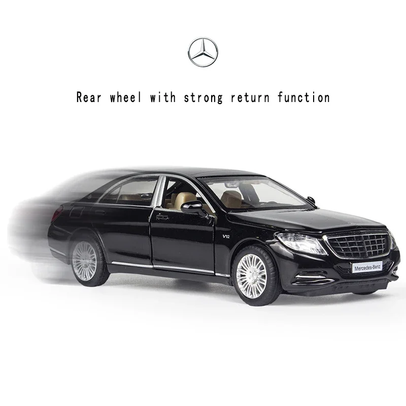 1:32 新型車 メルセデス・ベンツ S600 サウンド&ライトモデル ダイキャスト合金製 メタルビークル プルバックカー コレクション 子供向けおもちゃ ギフトFash