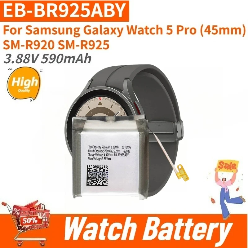 

EB-BR925ABY High Quality Replacement Battery 3.88V 590mAh For Samsung Galaxy Watch 5 Pro (45mm) SM-R920 SM-R925 Brand New