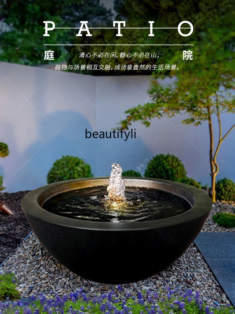 Flowing Water Ornaments Fountain Waterscape Simple Water System Courtyard Outdoor Decoration Water Bowl Floor Jubao