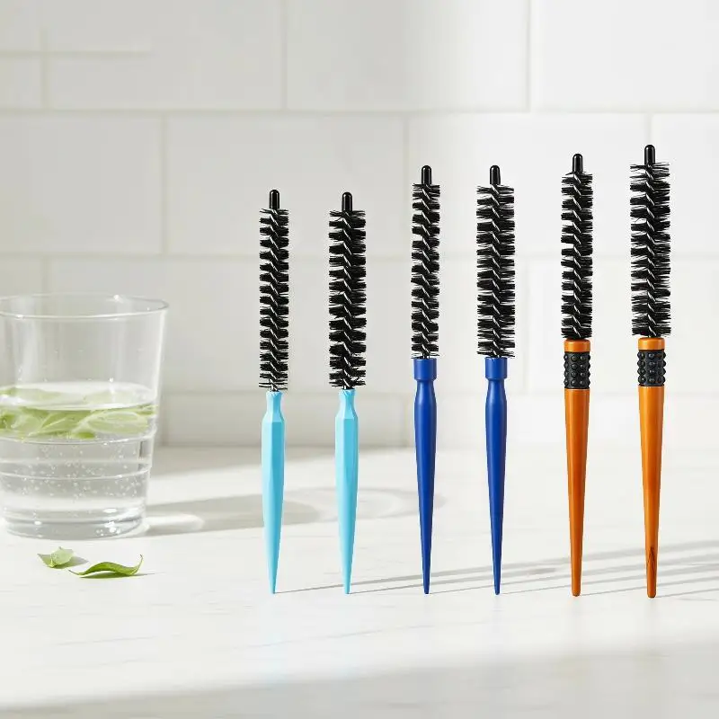 Mini Round Twist Hair Curling Brush 1/2Pcs 16mm/22mm Salon Professional Anti-Tangle for Short Hair Bangs Volumizing Styling