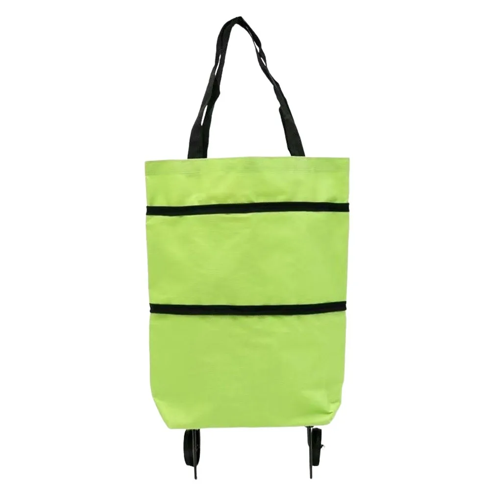 New Foldable Shopping Trolley Portable Handheld Carrying Shopping Trolley Bag Wheeled Grocery Shopping Cart Parcel Pickup